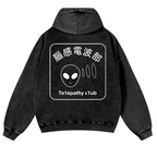 Telepathy Club Vintage Washed Cotton Back Art Hoodie