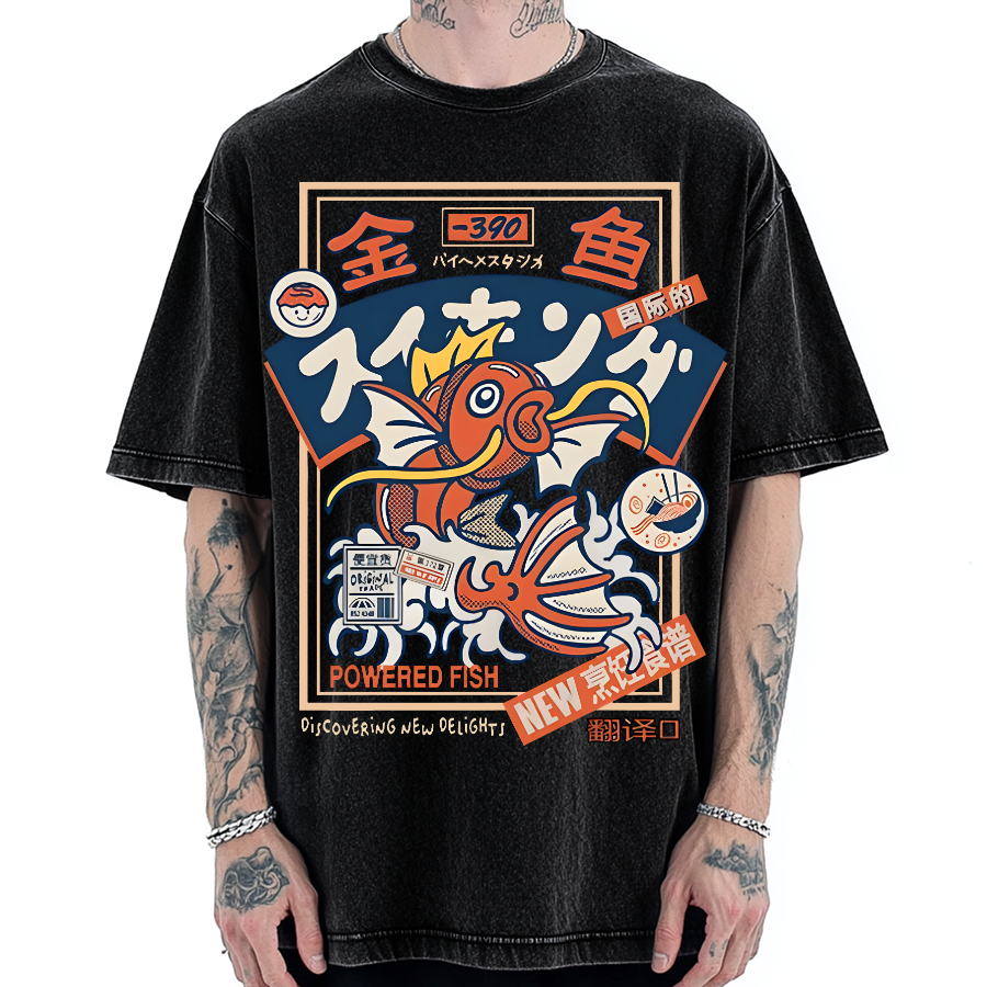 Powered Fish Vintage Washed T-shirt