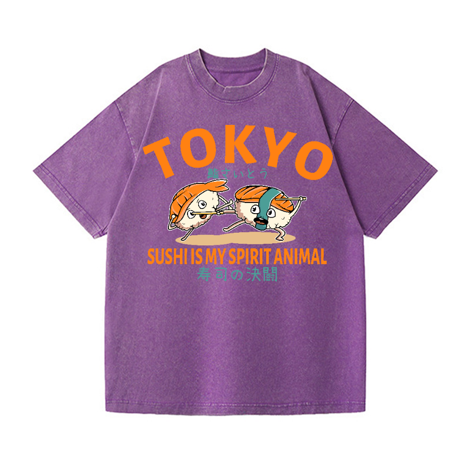 Sushi Vintage Wash Japanese Design T-Shirt