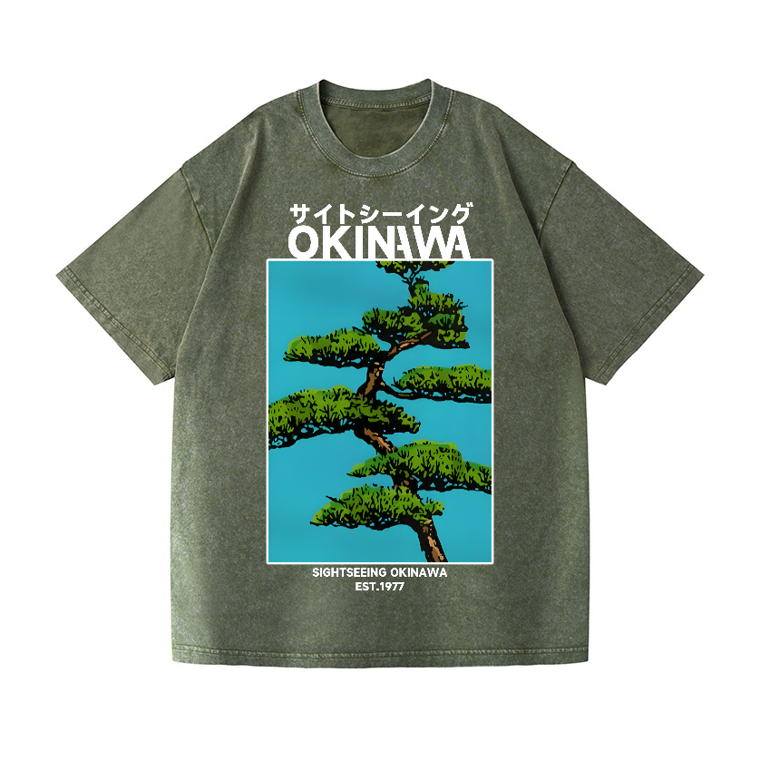 Okinawa Vintage Wash Japanese Design T-Shirt
