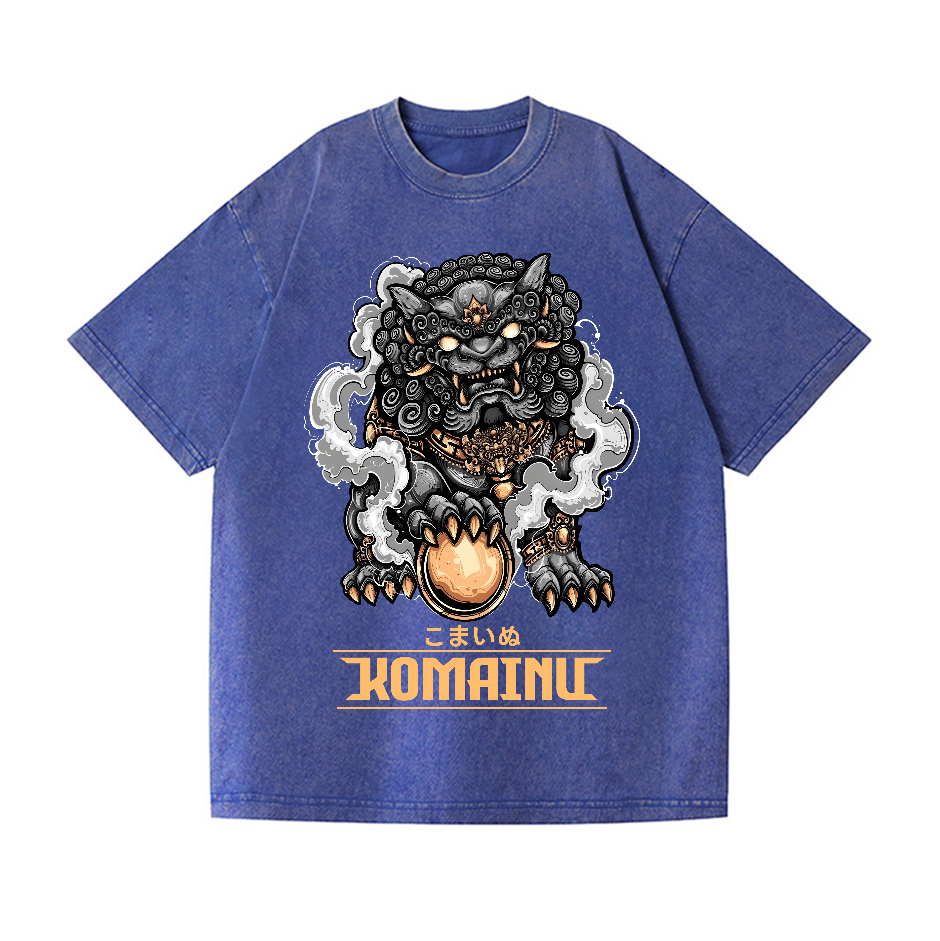 Komainu Vintage Wash Japanese Design T-Shirt