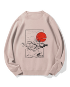 Japanese Sakura & hinomaru Cotton Sweatshirt