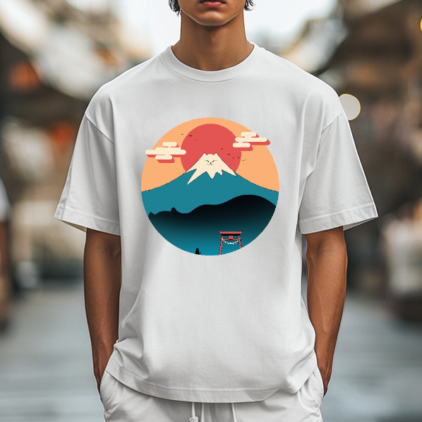 Cat Mount FUJI Japanese Style Classic Tee