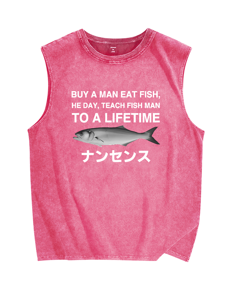 Funny To A Lifetime Vintage Distressed Washed Tank Top