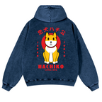 Hachiko Vintage Washed Cotton Back Art Hoodie