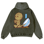 Ramen Yummy Vintage Washed Cotton Back Art Hoodie