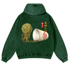 Ramen Mummy Vintage Washed Cotton Back Art Hoodie