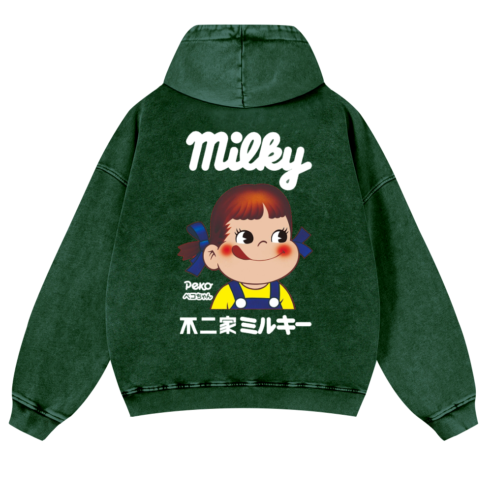 Fujiya Vintage Washed Cotton Back Art Hoodie