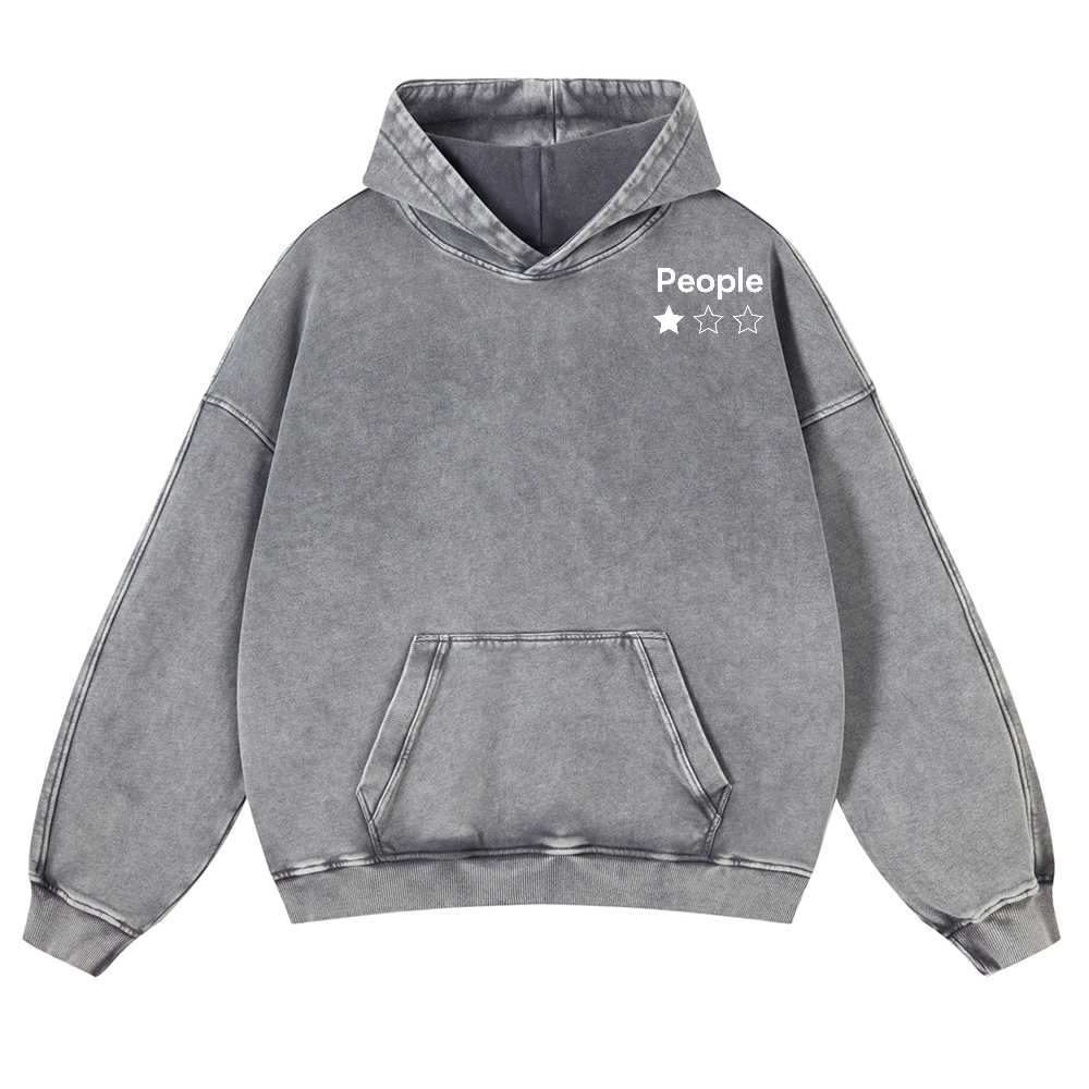 People Vintage Washed Cotton Back Art Hoodie