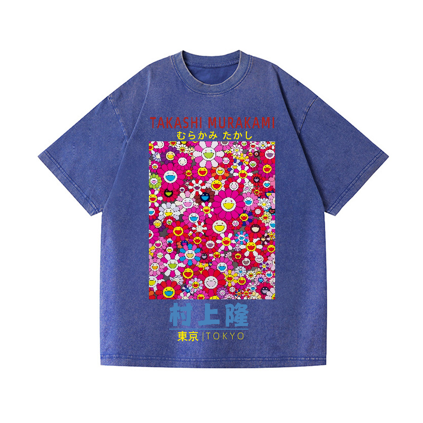 Japan Sunflower Vintage Wash Japanese Design T-Shirt