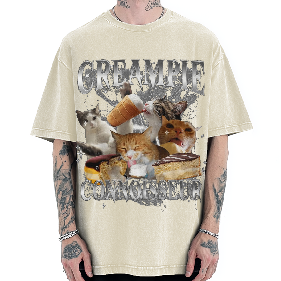 Creampie Connoisseur Meme Vintage Washed T-shirt
