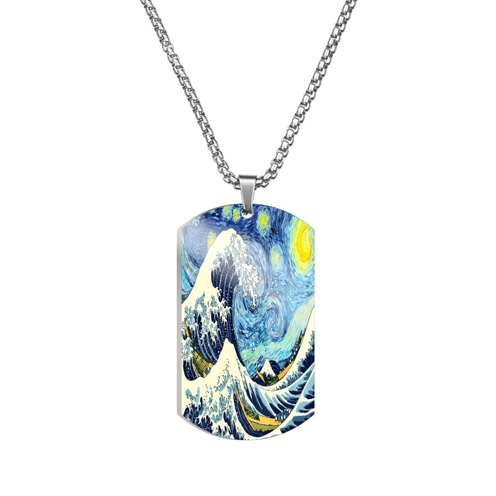 Van Gogh Art Stainless Steel Dog Tag Necklace
