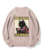 Kimono Coffee Cat Cotton Sweatshirt