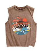 Welcome to Japan Poster Vintage Distressed Washed Tank Top