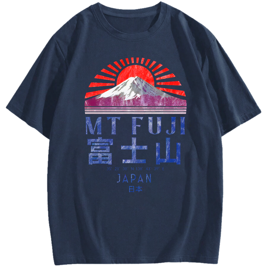 Mount Fuji Vintage Japan Graphic Cotton casual T-shirt