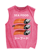 Sea Food Vintage Distressed Washed Tank Top
