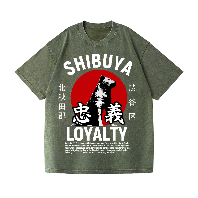Shibuya Hachiko Vintage Wash Japanese Design T-Shirt