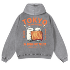Sushi Vintage Washed Cotton Back Art Hoodie