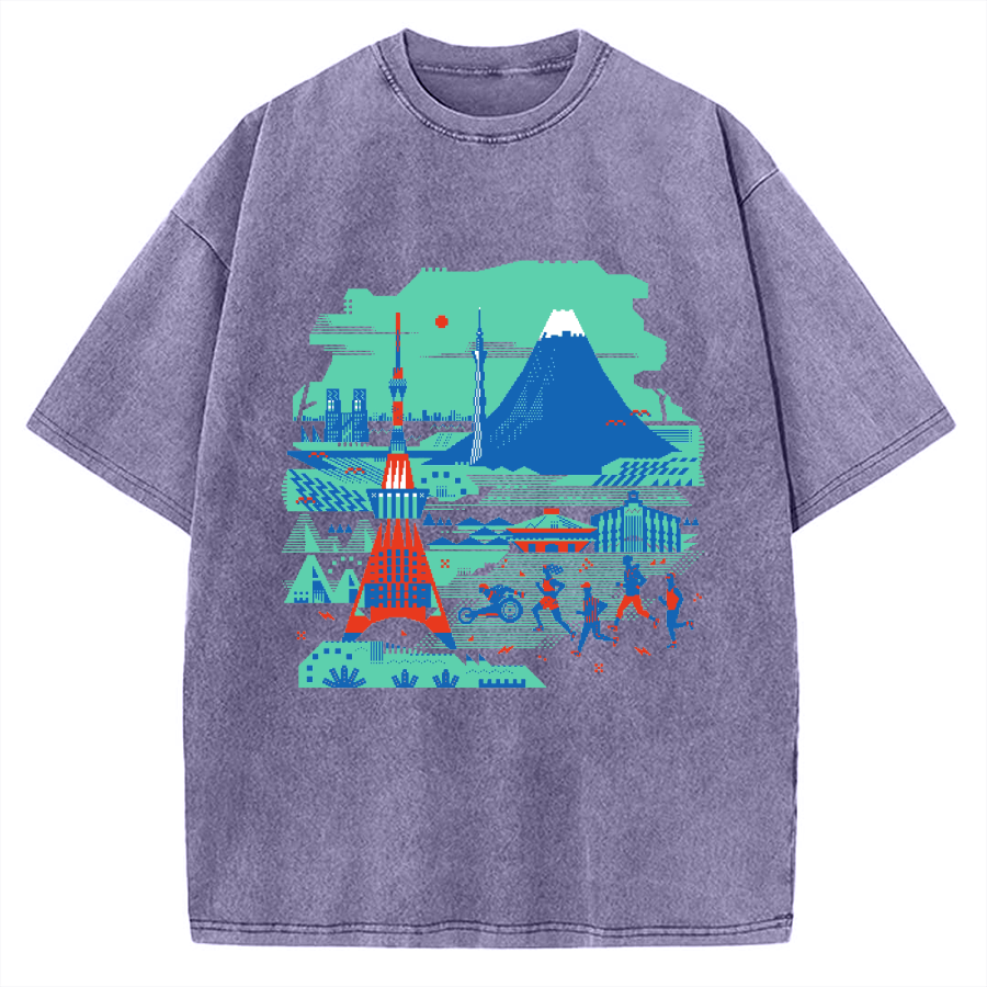 Japan Landscape & Sports Vintage Washed T-shirt