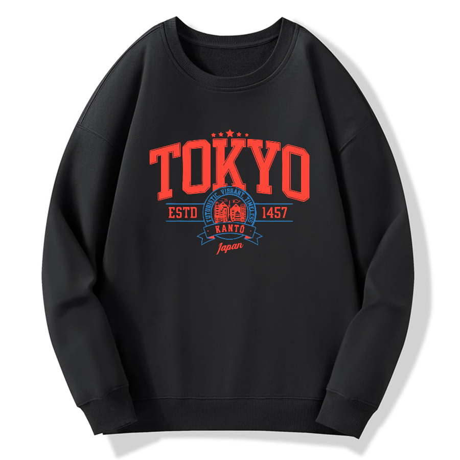 Tokyo Retro Art Cotton Pullover Sweatshirt