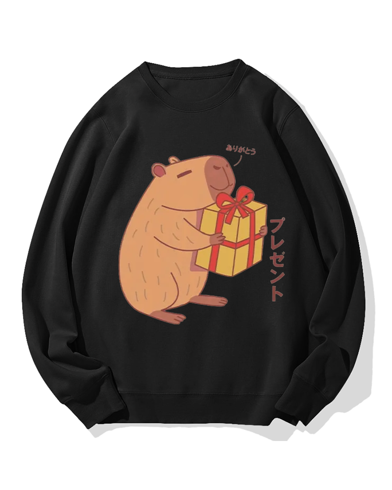 A present for Capybara Cotton Sweatshirt