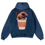 Wave Vintage Washed Cotton Back Art Hoodie