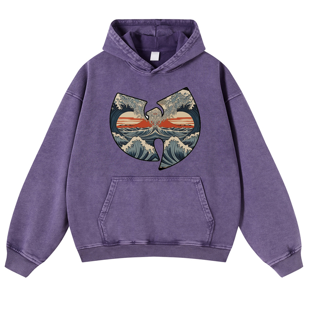Wave Vintage Washed Thick Cotton Hoodie