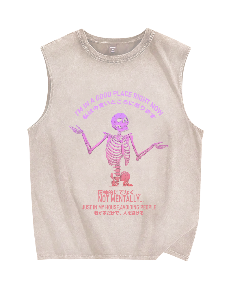 Good Place Vintage Distressed Washed Tank Top