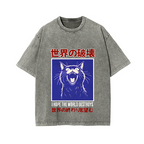 Cat Vintage Wash Japanese Design T-Shirt
