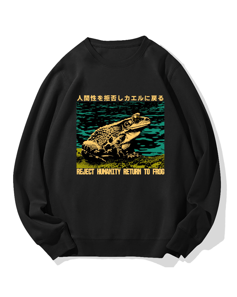 Refusing Humans To Return To Frog Cotton Sweatshirt
