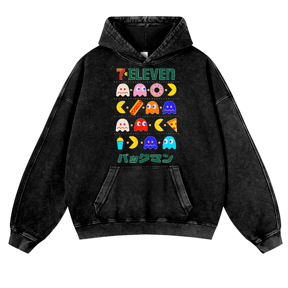 Pacman Vintage Washed Thick Cotton Hoodie
