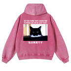 Cat Vintage Washed Cotton Back Art Hoodie