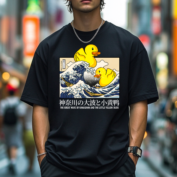 Great Wave Kanagawa Duck Japanese Style Classic Tee