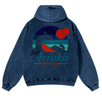 Surf Arrakis Vintage Washed Cotton Back Art Hoodie