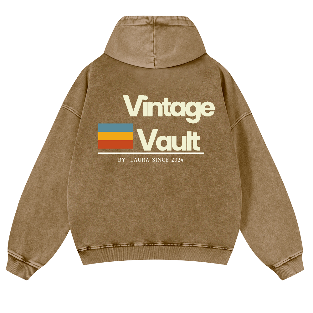 Vintage Vault Vintage Washed Cotton Back Art Hoodie