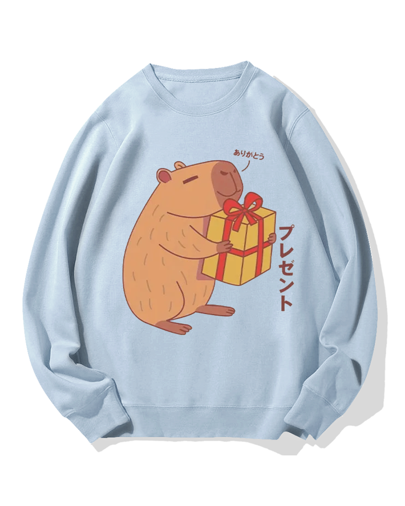 A present for Capybara Cotton Sweatshirt