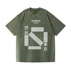 Shibuya Tokyo Vintage Wash Japanese Design T-Shirt