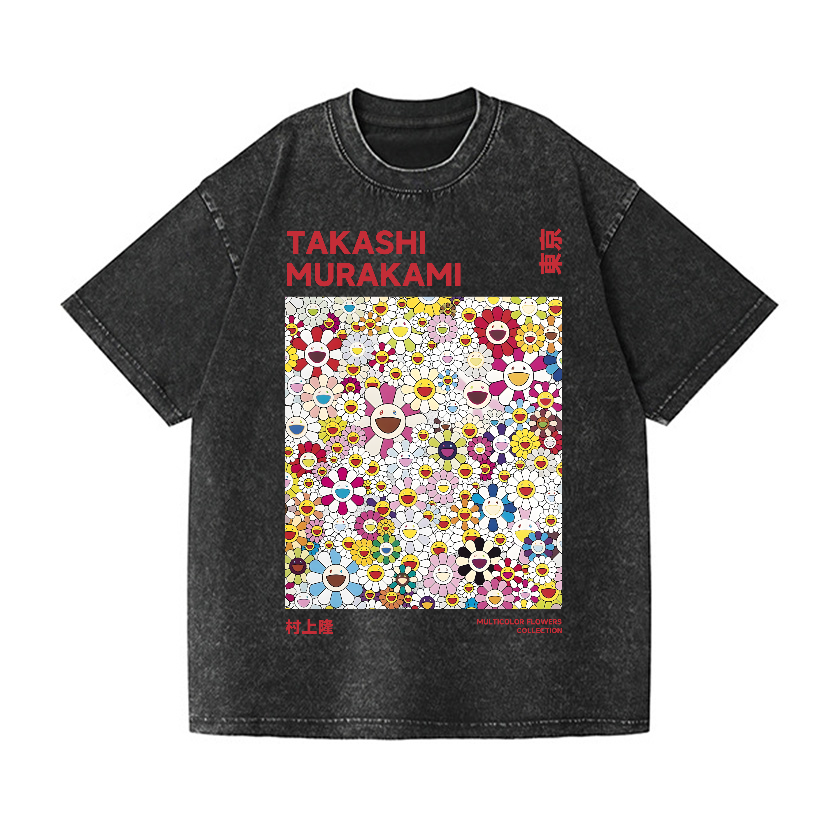 Japan Flower Vintage Wash Japanese Design T-Shirt