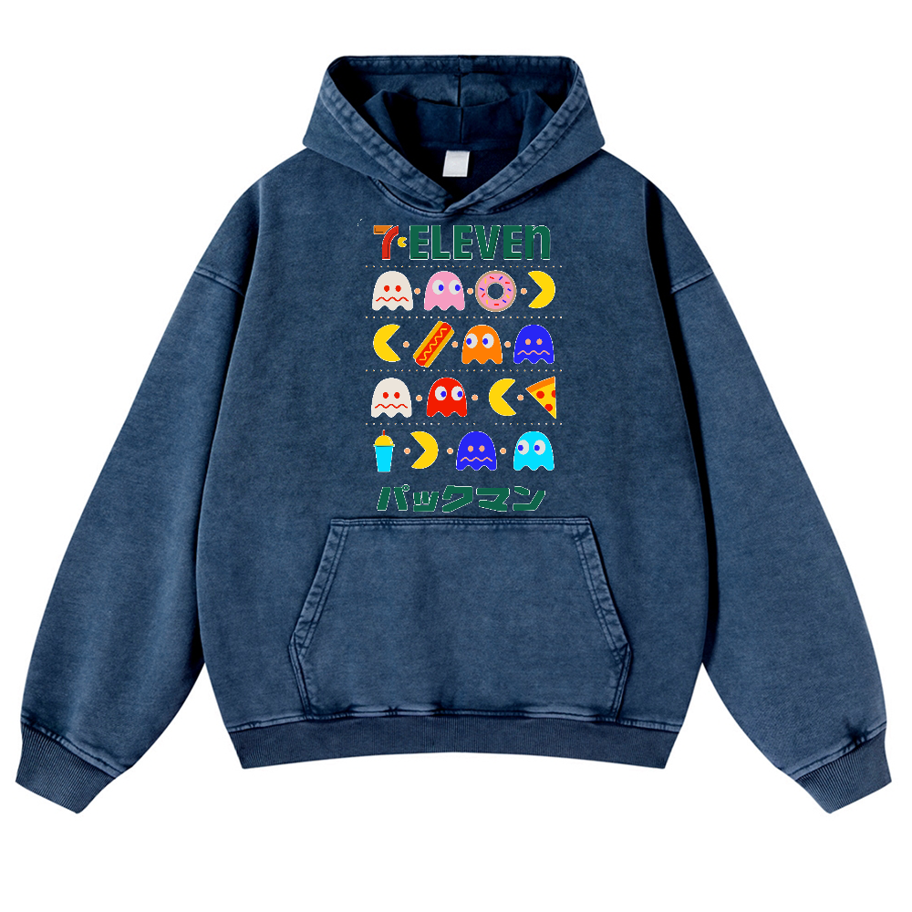 Pacman Vintage Washed Thick Cotton Hoodie