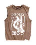 Disobey Raccoon Vintage Distressed Washed Tank Top