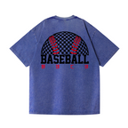 Baseball Vintage Wash Japanese Design Back Art T-Shirt