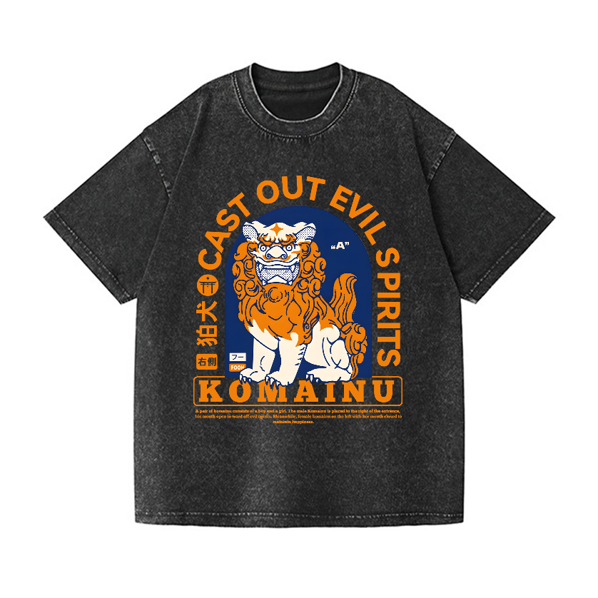 Komainu Vintage Wash Japanese Design T-Shirt