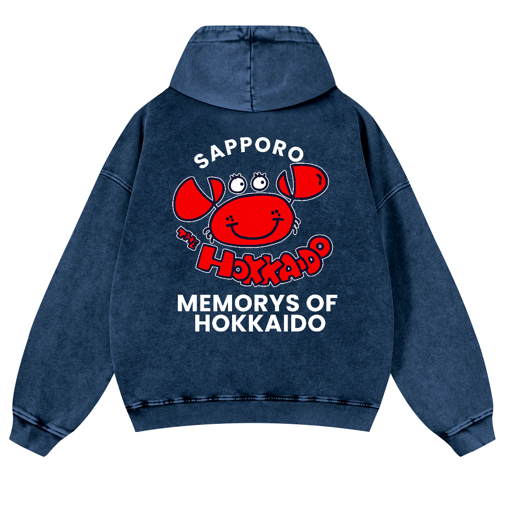 Sapporo Vintage Washed Cotton Back Art Hoodie