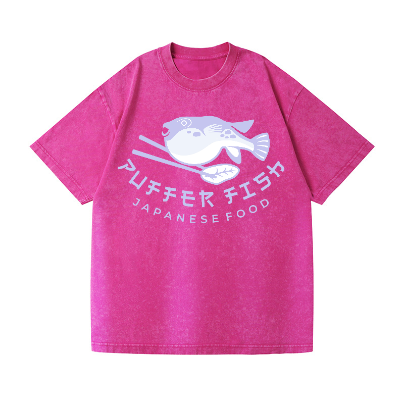 Puffer Fish Vintage Wash Japanese Design T-Shirt