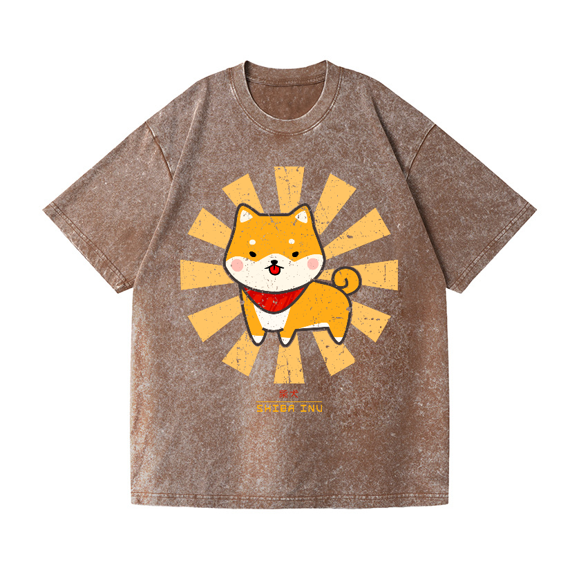 Shiba Inu Vintage Wash Japanese Design T-Shirt