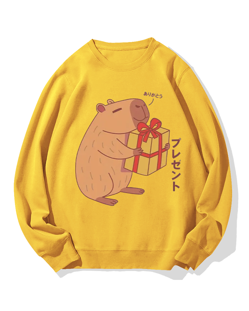 A present for Capybara Cotton Sweatshirt