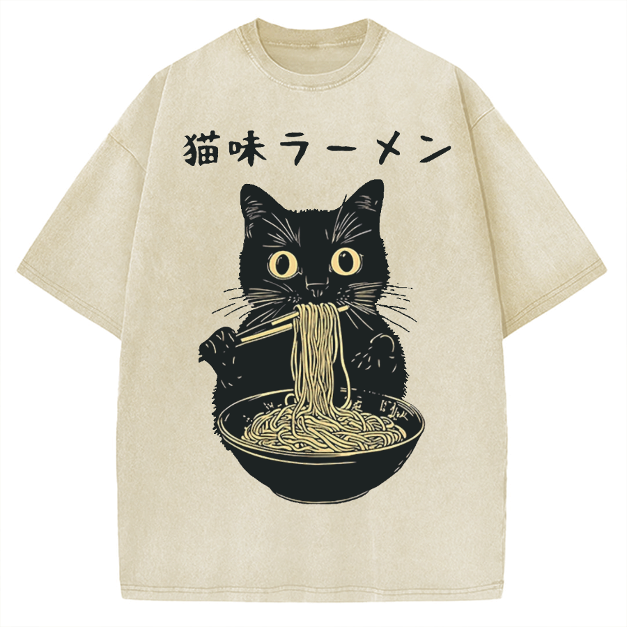 Kitten Ramen Vintage Washed T-shirt