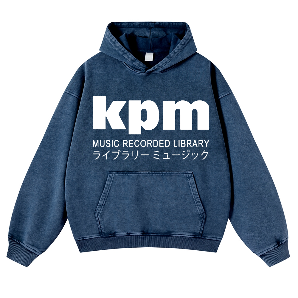 KPM Music Recorded Library Vintage Washed Thick Cotton Hoodie
