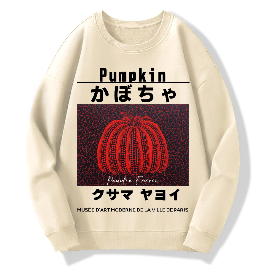 Japanese Red Punpkin Geek Cotton Sweatshirt