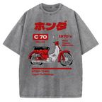 C70 Retro Motorcycle Vintage Washed T-shirt